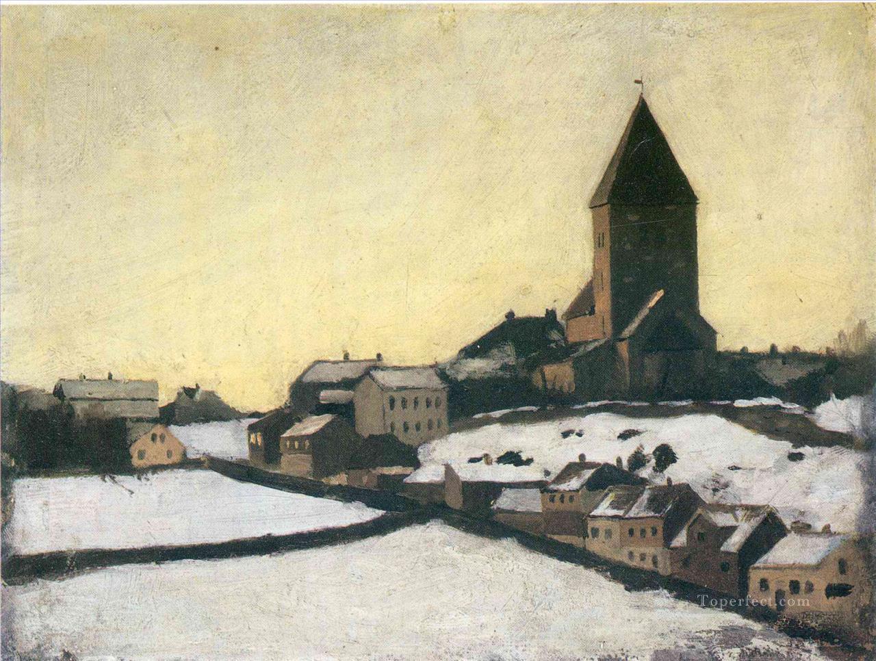 old aker church 1881 Edvard Munch Oil Paintings
